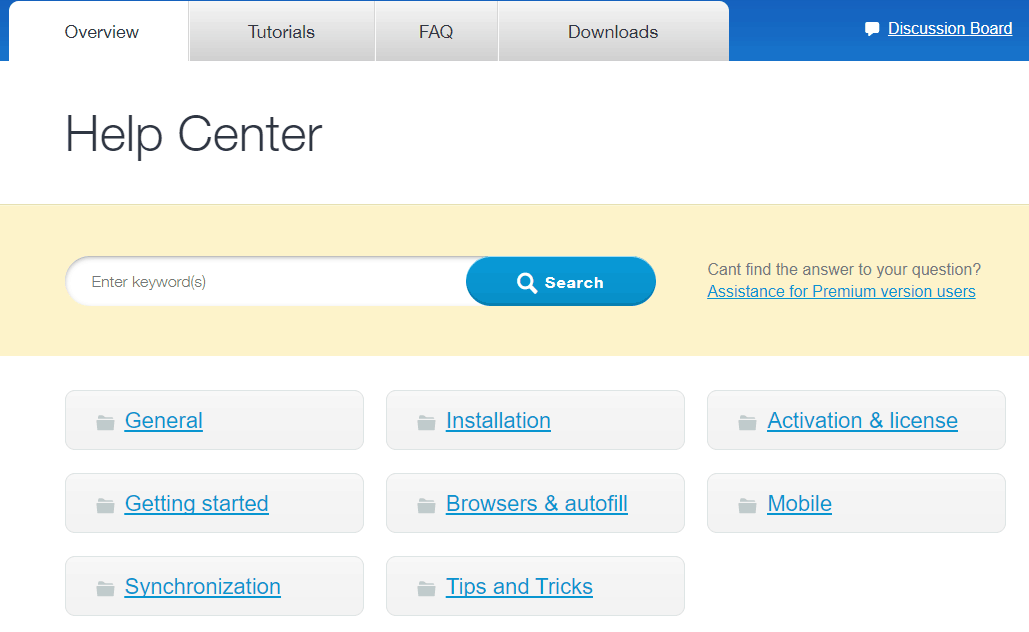 Sticky Password help center