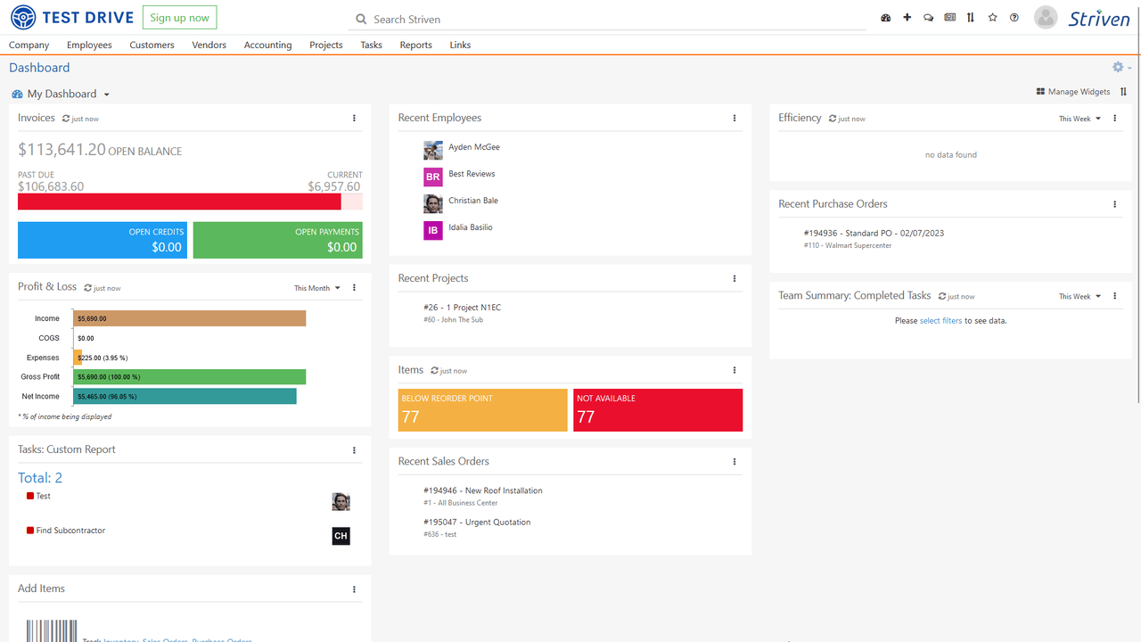 Striven PC interface