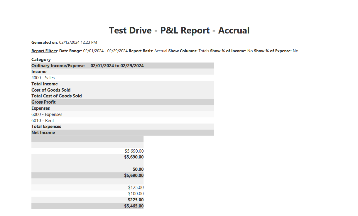 Striven report PDF export