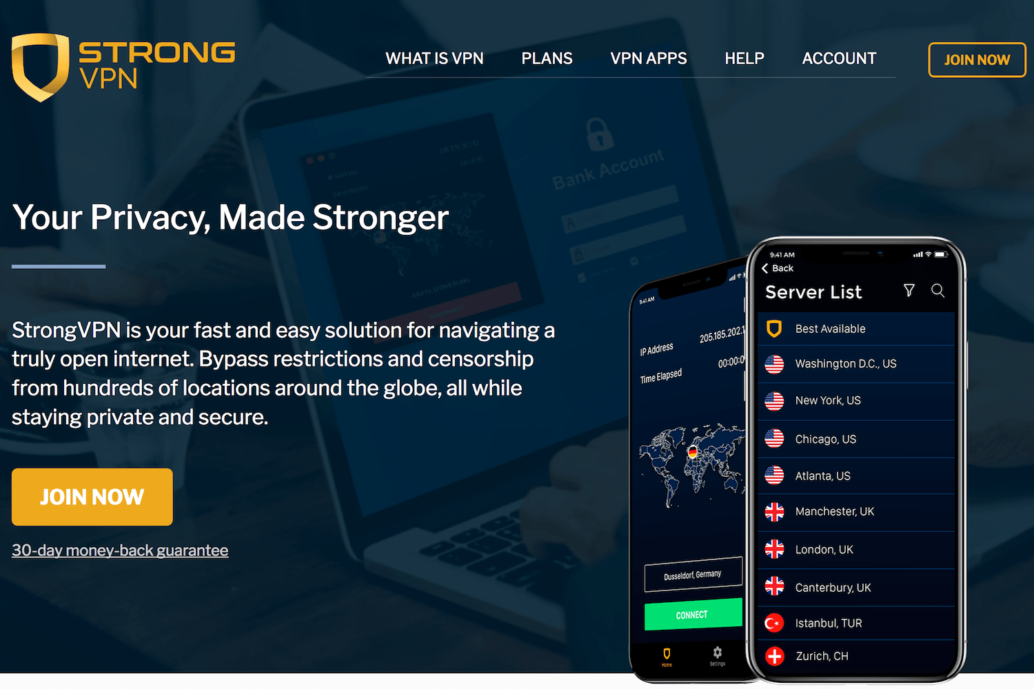 StrongVPN website