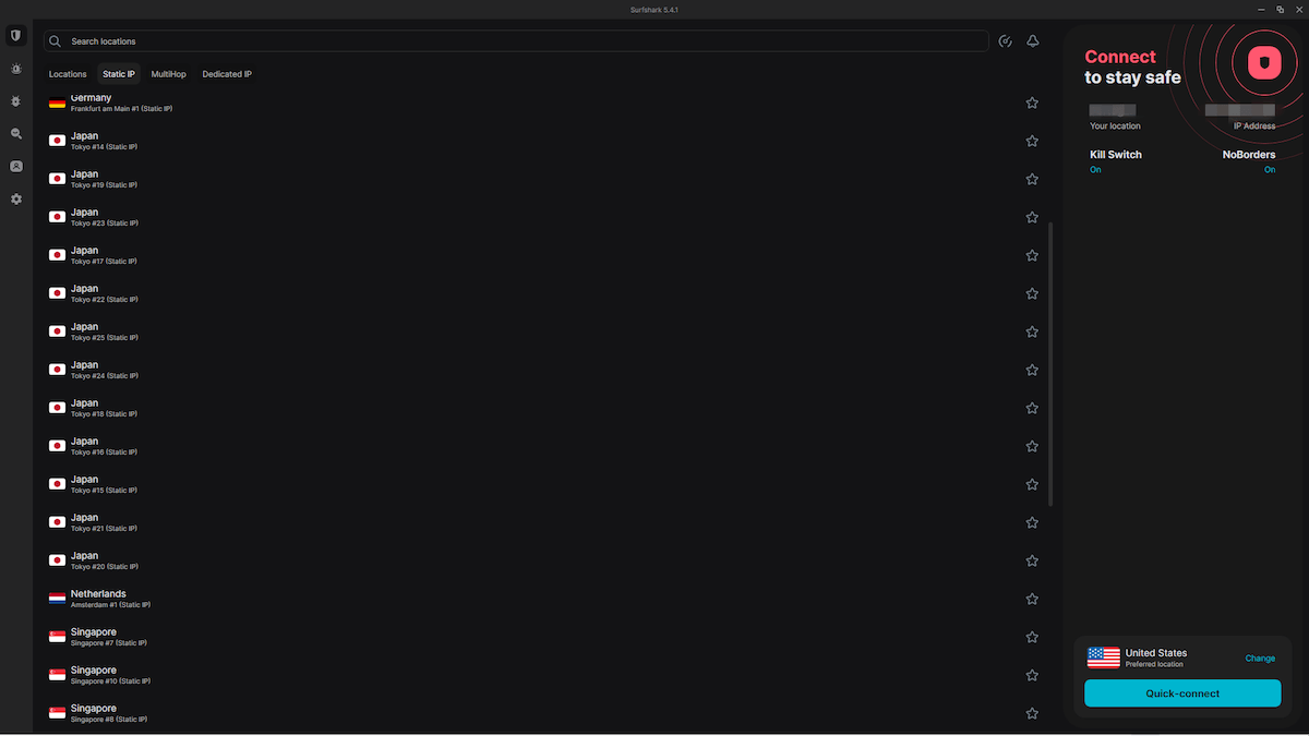 Surfshark static IP