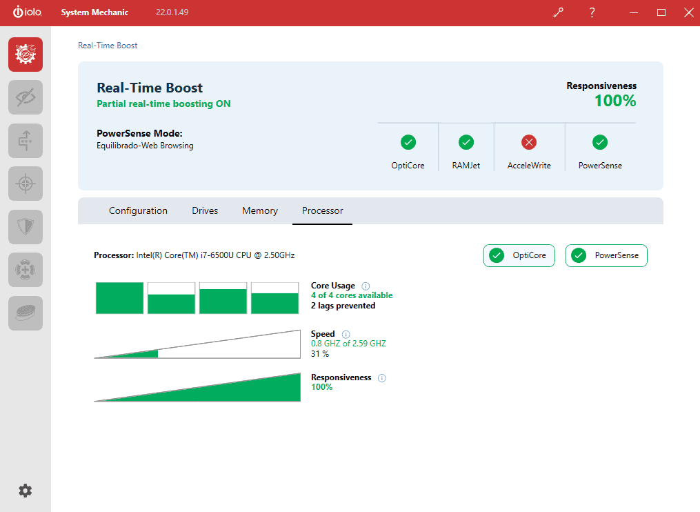 System Mechanic real time boost