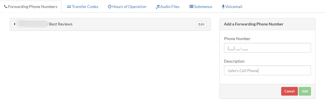 Talkroute call forwarding
