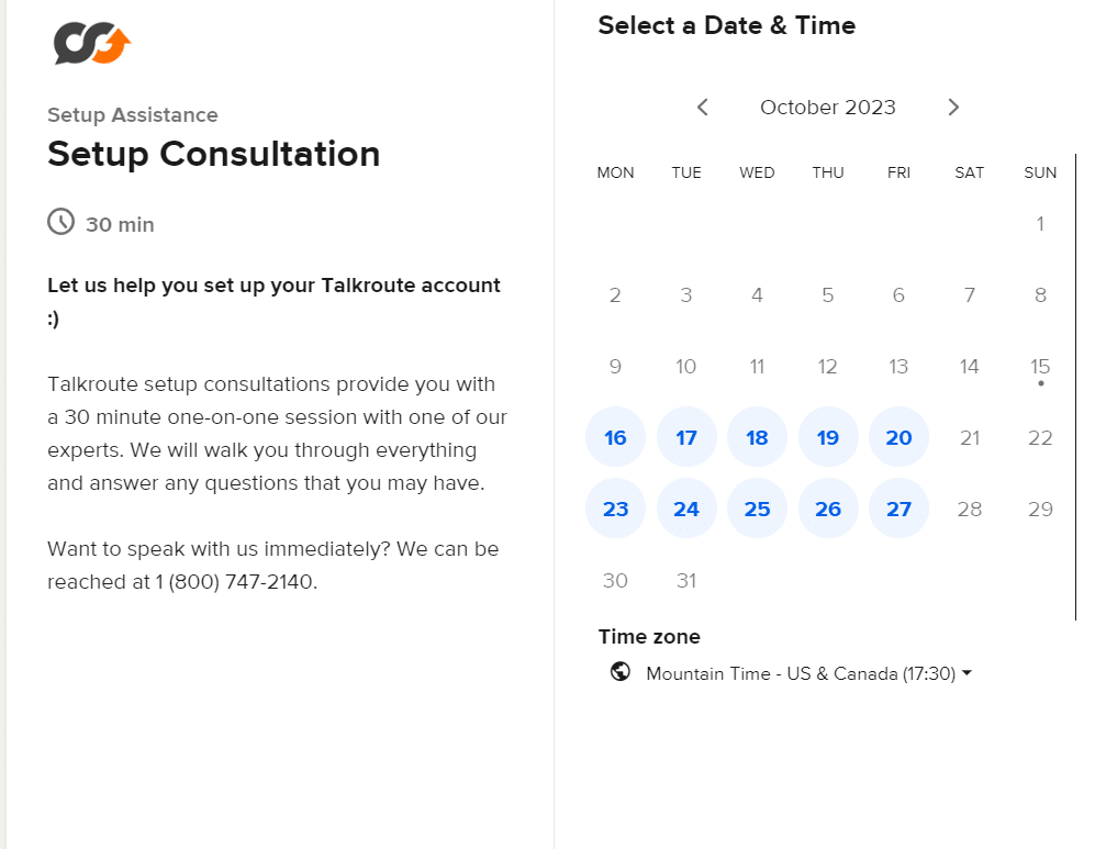 Talkroute consultation call
