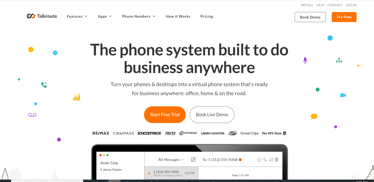 Talkroute voip website