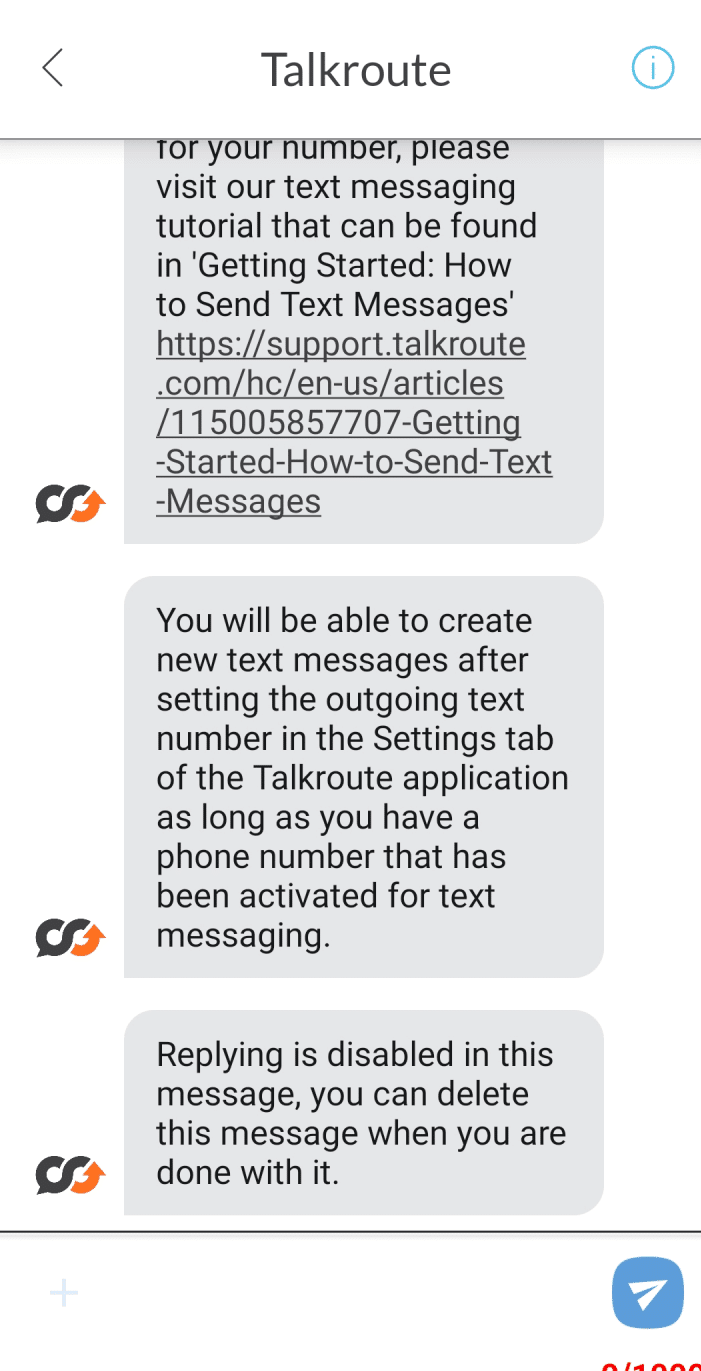 Talkroute mobile messages