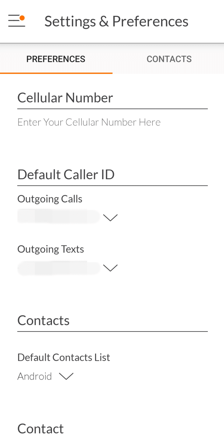 Talkroute mobile settings