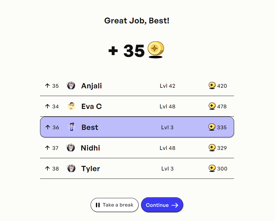 Thinkster leaderboard