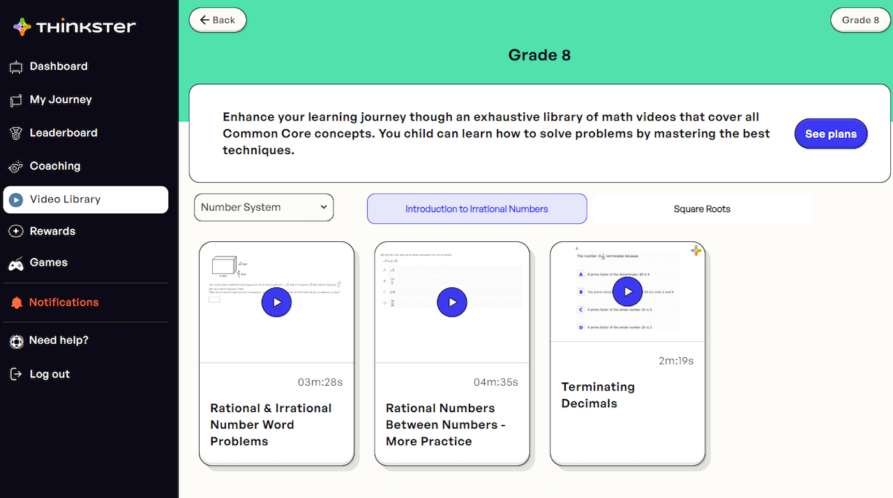 Thinkster video library
