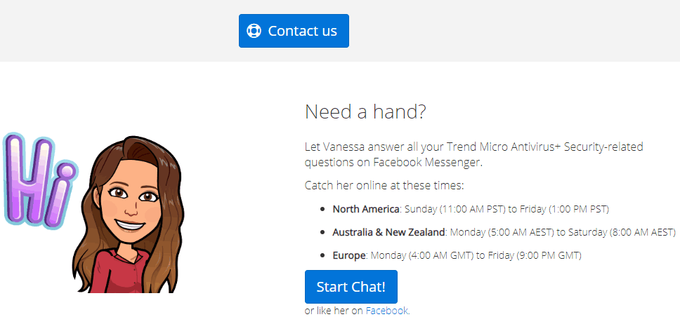 Facebook support for Trend Micro Antivirus+ Security