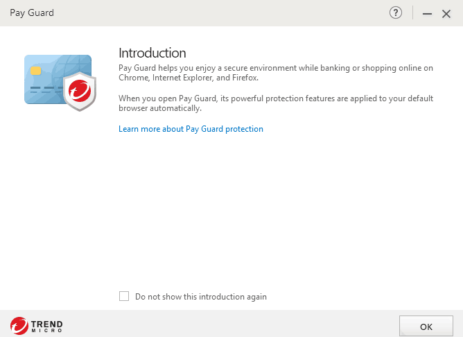 Online payment feature with Trend Micro Antivirus+ Security