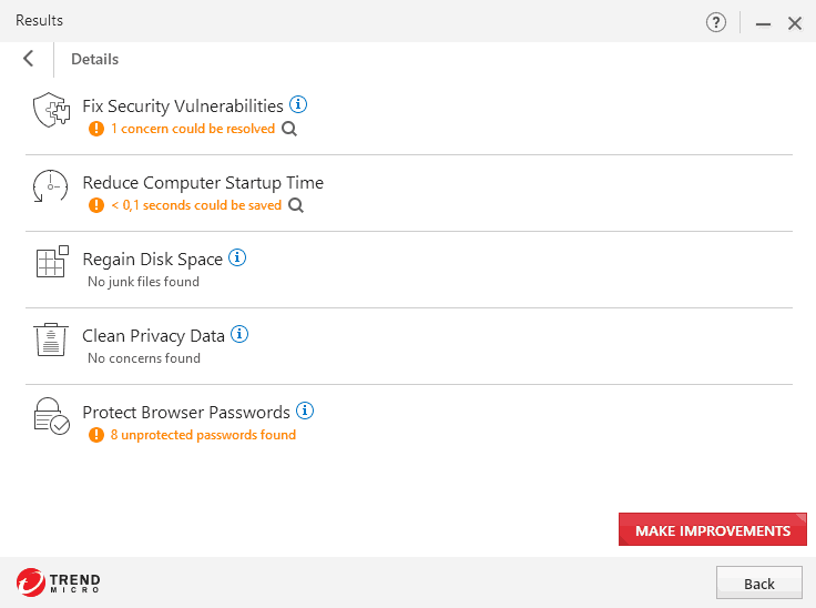 Trend Micro Maximum Security PC optimization