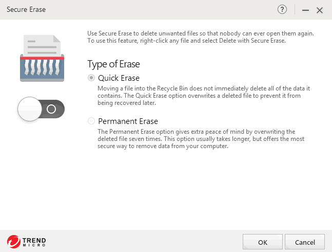 Trend Micro Maximum Security secure erase