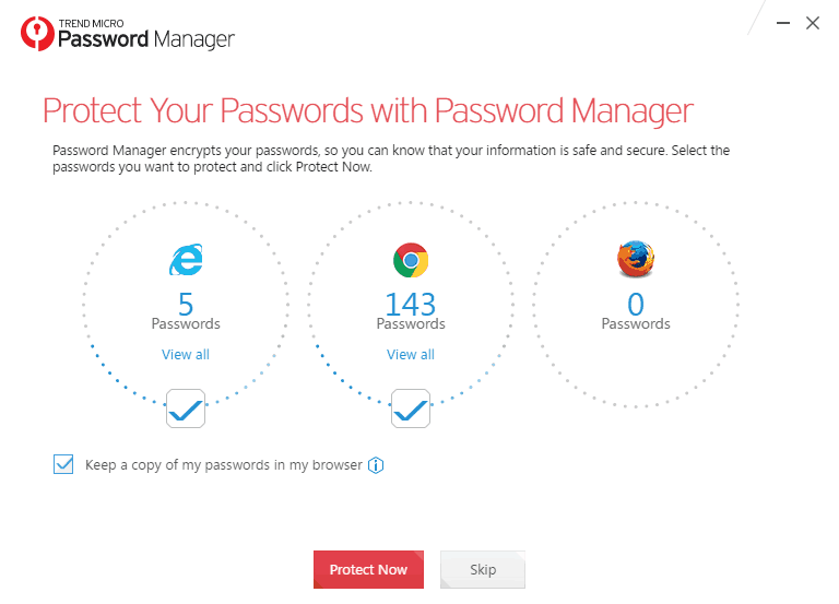Importing passwords into the vault