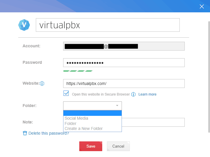 Editing a password in Trend Micro