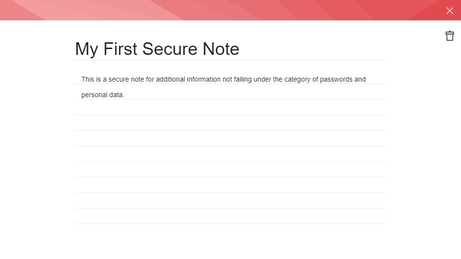 Creating a secure note in Trend Micro password manager