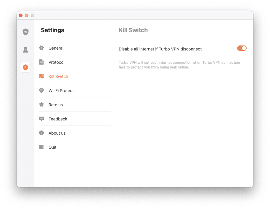 Turbo VPN kill switch