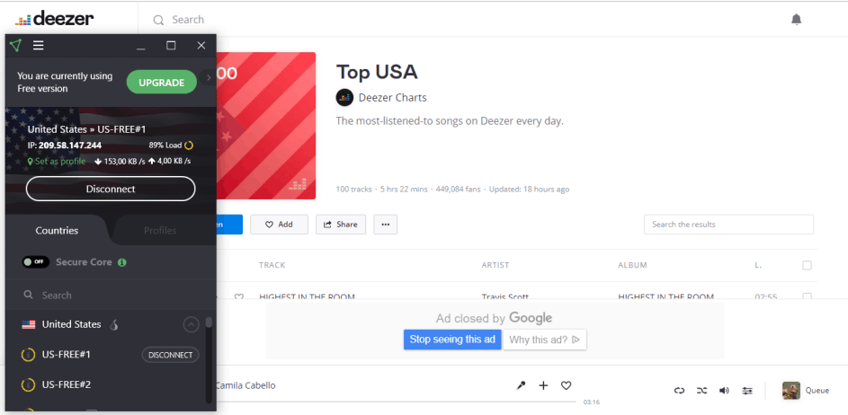 Using VPN with Deezer