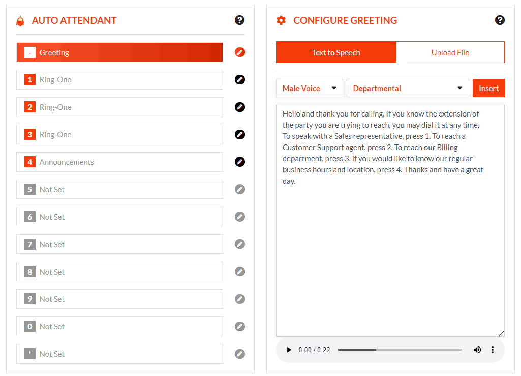 VoiPLy auto-attendant