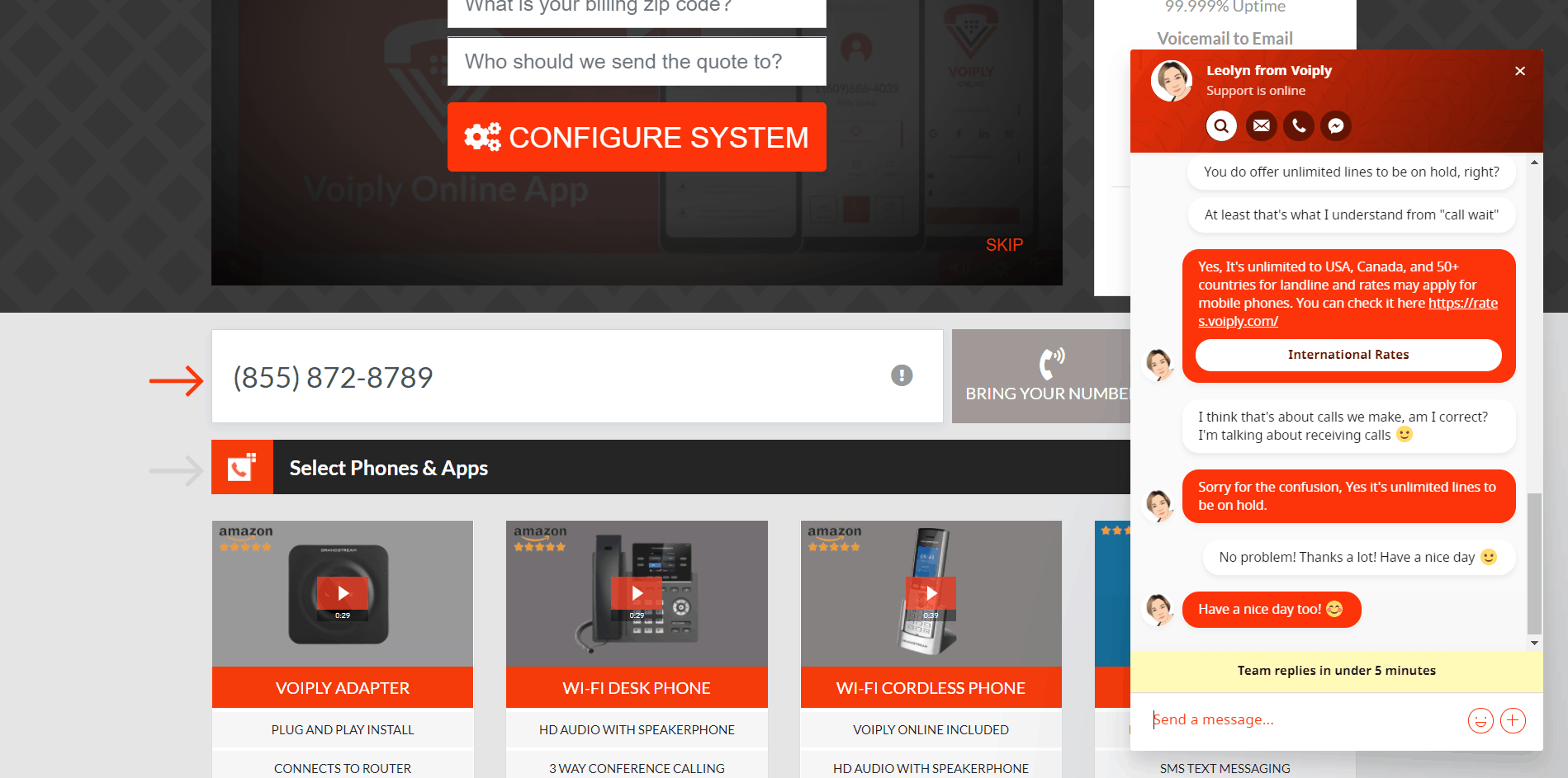 VoiPLy customer service