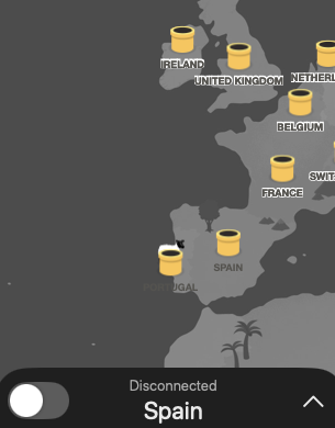 VPN disconnected to Spain