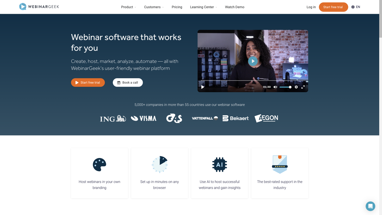 WebinarGeek homepage