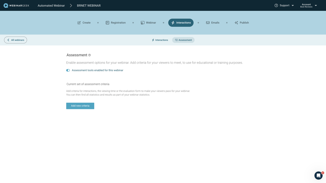 WebinarGeek webinar assessment