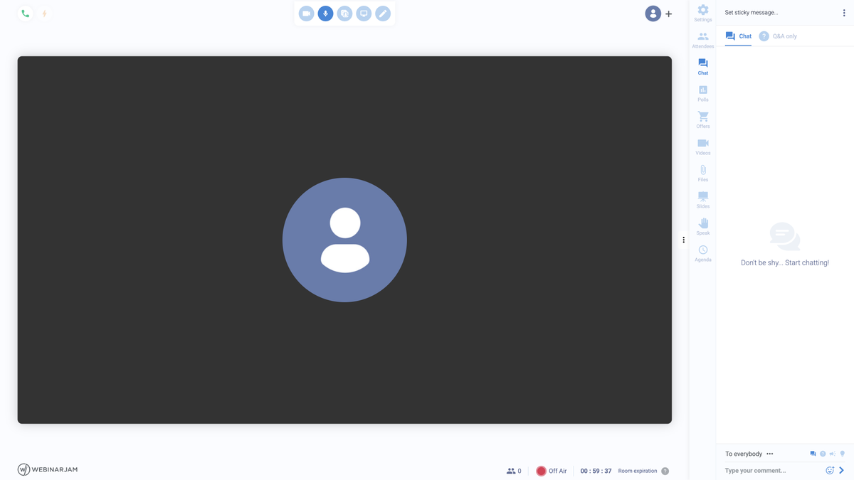 WebinarJam presenter room