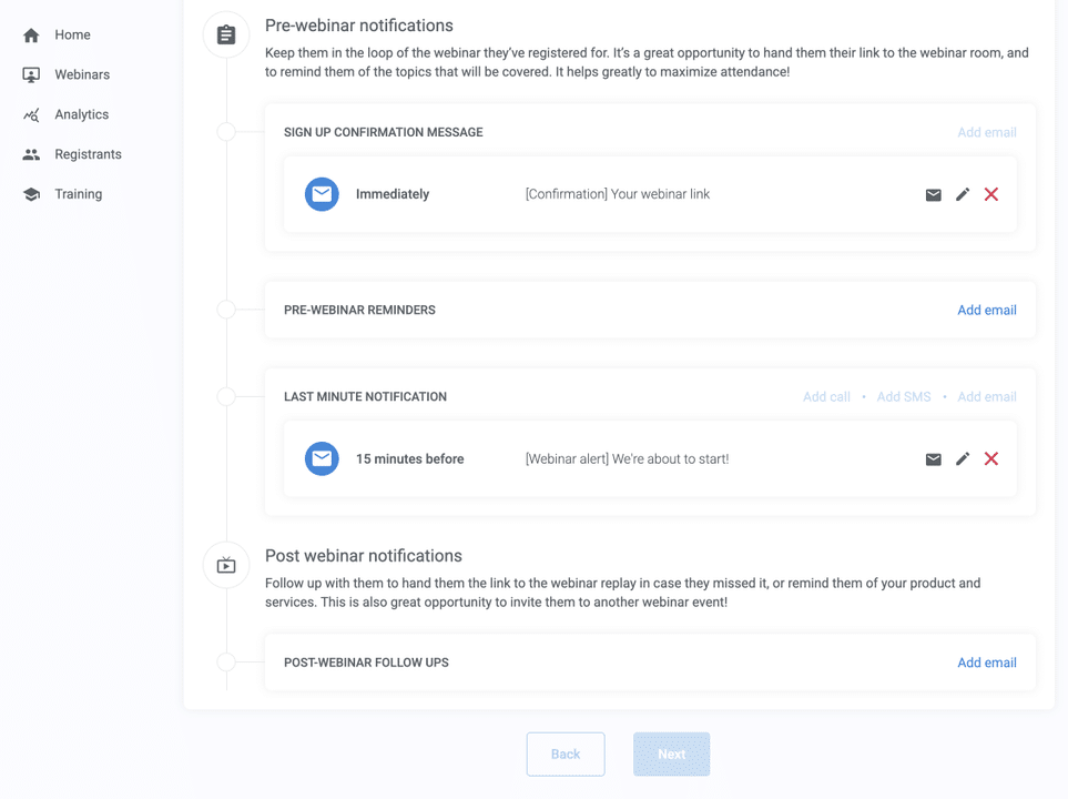 Reminder notifications