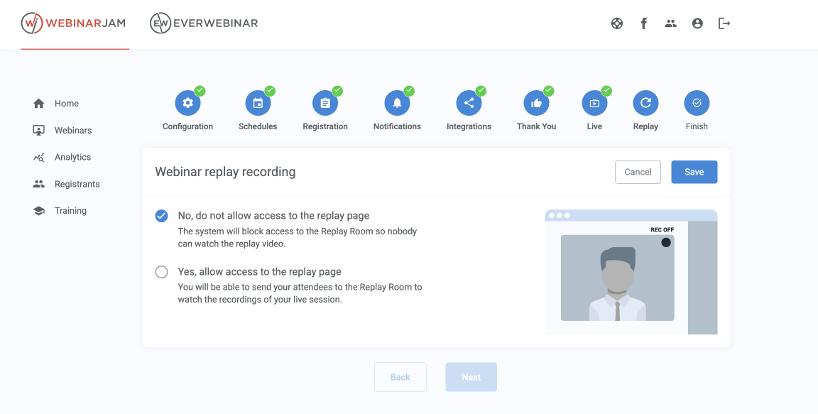 WebinarJam replay recoding
