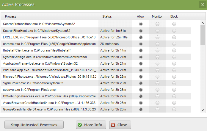 Webroot monitoring apps