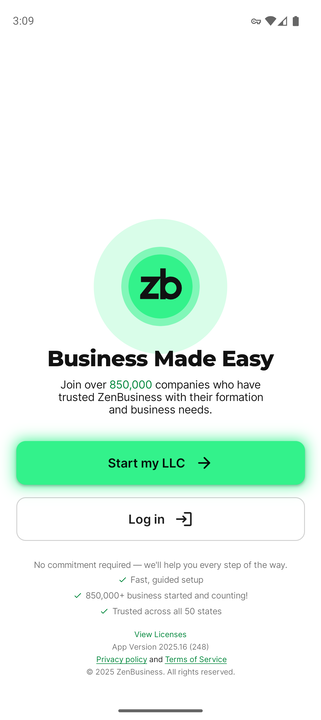ZenBusiness mobile app