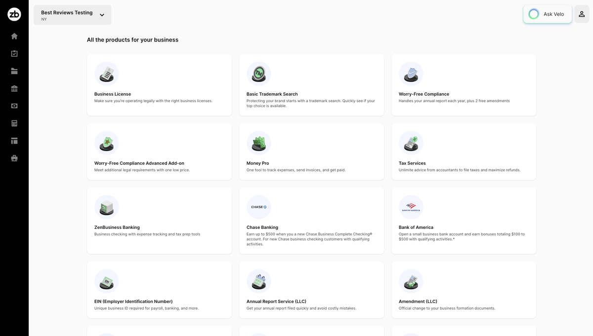 ZenBusiness products