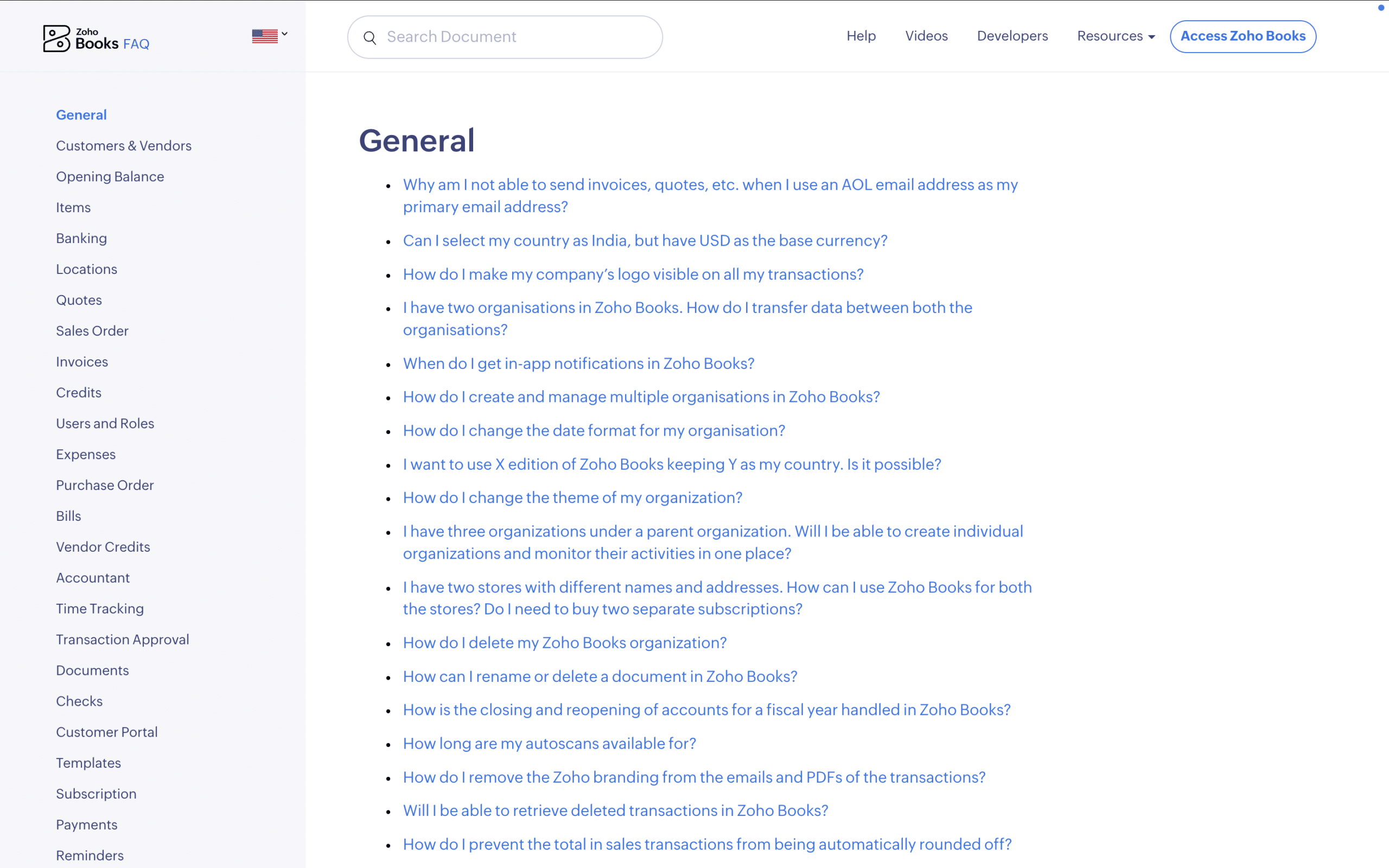 Zoho Books FAQ