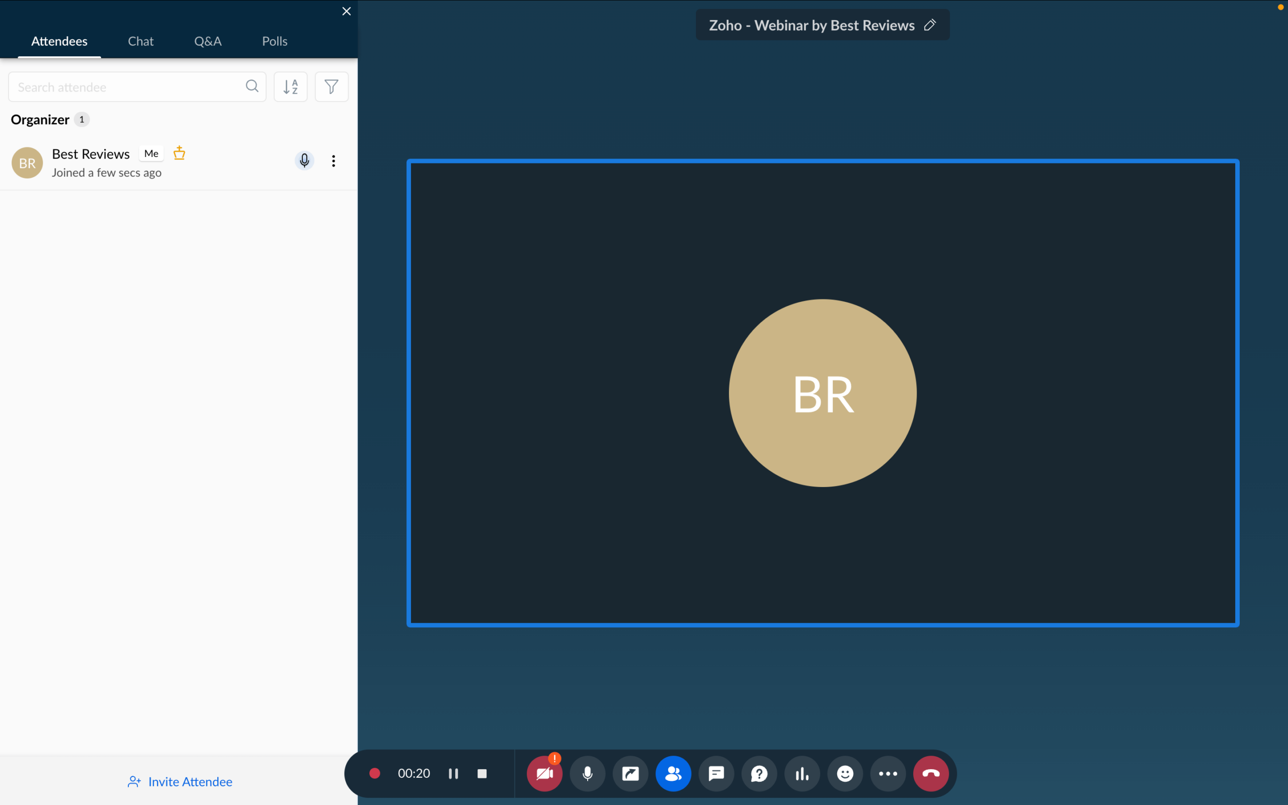 Zoho Webinar live webinar