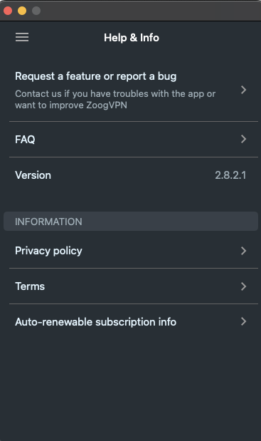 ZoogVPN request feature