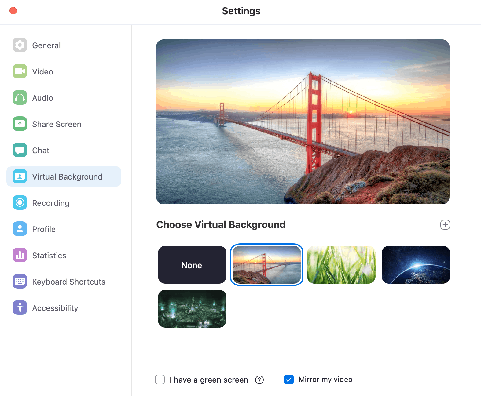 Zoom virtual background